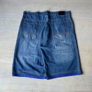 Vintage 2000s Y2K Baggy Skater blue lined denim jorts